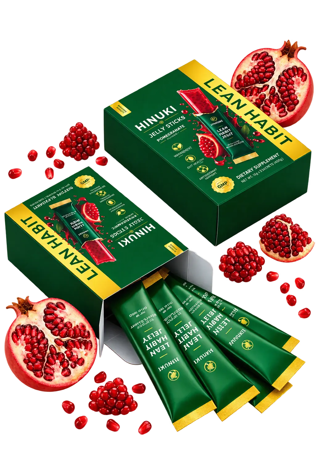 Hinuki Korean Jelly Sticks pomegranate-flavoured dietary supplement for digestive wellness